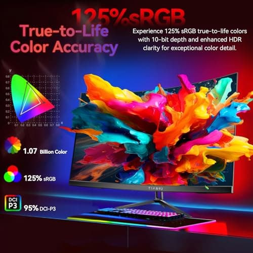 ETiansu 32Inch 4K Curved Monitor,160Hz UHD(3840 x 2160) Curved Gaming Monitor,1ms AMD FreeSync Premium,1500R,125% sRGB,95% DCI-P3,Monitor with Speaker,HDMI2.1,DP1.4,VESA 6