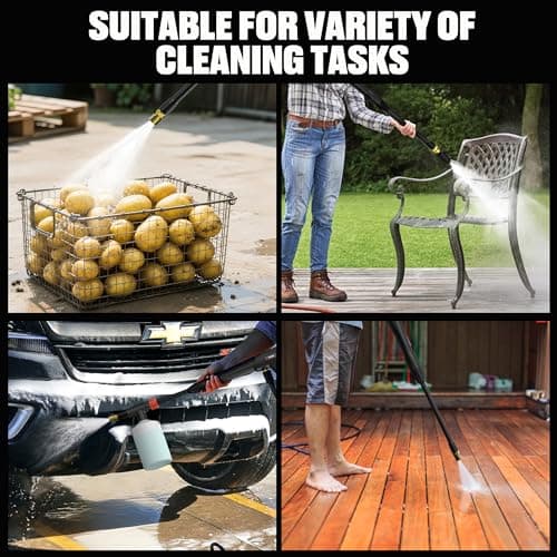 SENIX 13 Amp Electric Pressure Washer - 1700 PSI, 1.2 GPM, Compact with Foam Cannon, Spray Gun, 20-ft Hose, Turbo Nozzle, and 15° Spray Nozzles - Perfect for Cars and Driveways 7