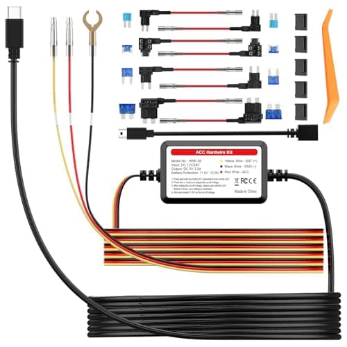 PRUVEEO Smart Acc Hardwire Kit, 12V- 30V to 5V 2A/3A, Intelligent and Adjustable Low Voltage Protection for Dash Cam, HWK-08