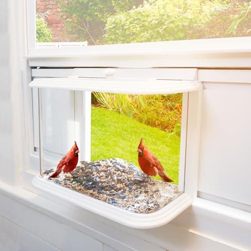 VIROTEE Window Bird Feeder Inside House for Viewing, Clear View Bird Feeder Winodw Insert Indoor, Watch Wild Birds in Your Bedroom