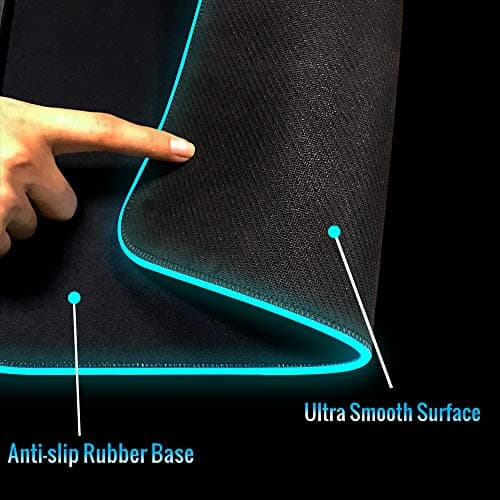 RGB Gaming Mouse Pad with 11 RGB Light up Modes,LED Gaming Pad,Non-Slip Rubber Based Computer Mice mat Medium Size(13.7” x 10.3”) 7