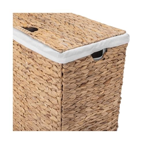 Seville Classics Premium Natural Handwoven Portable Laundry Bin Basket with Carrying Handles, Natural Water Hyacinth, Rectangular, Volume: 2.5 bushels or 3.1 cu. ft, 18.5" W x 12.2" D x 24" H 5