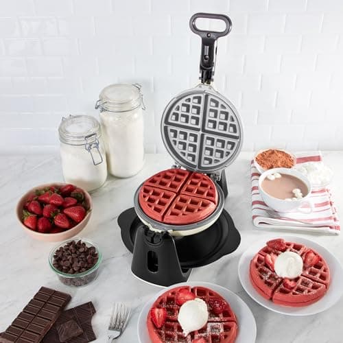 Dash Flip Belgian Waffle Maker - For Thick, Fluffy Single-Serve Waffles - Features Ceramic Nonstick Plates and Easy Flip Design - Cream 6