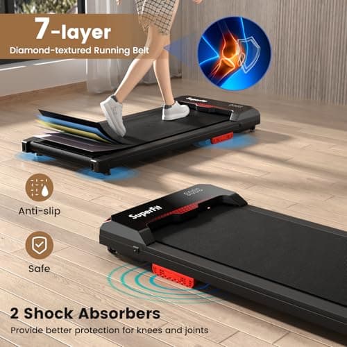 Goplus Walking Pad, 2.5HP 340LBS Capacity Under Desk Treadmill with Remote Control, APP-Enabled and LED Display, Portable Treadmills for Home Small, Office, Installation Free 5