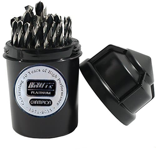 Champion Cutting Tool Brute Platinum Twister-XL5 29 Piece 1/16"-1/2" x 64ths HSS Jobber Drill Bit Set-135 Deg Split Point, Water Resistant Index-MADE IN USA