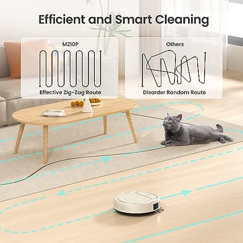 Lefant Robot Vacuum M210 Pro, 2200Pa Suction,120 Mins Runtime, Self-Charging Slim Robotic Vacuum Cleaner, APP/Voice/WiFi/Alexa Control, Ideal for Pet Hair,Low-Pile Carpet, Hard Floor 8