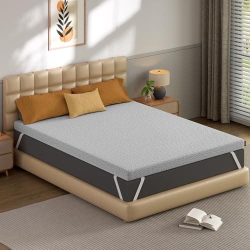 BedStory Firm Mattress Topper 3 Inch Queen Size - Memory Foam Bed Topper for Pain Relief - Copper Gel Bamboo Charcoal Green Tea Infused Cooling Mattress Pad - CertiPUR-US Certified 7