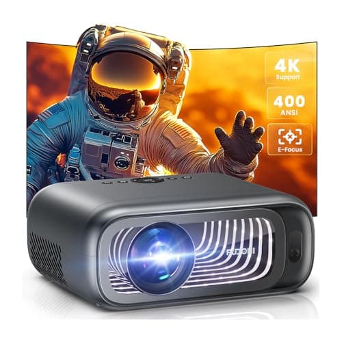 [Electric Focus/Auto Keystone] FUDONI Projector with WiFi 6 and Bluetooth Dual-way, 650ANSI Native 1080P 4K Support Outdoor Movie Projector Max 300'' Display, for iOS/Android/TV Stick/HDMI/USB/Laptop