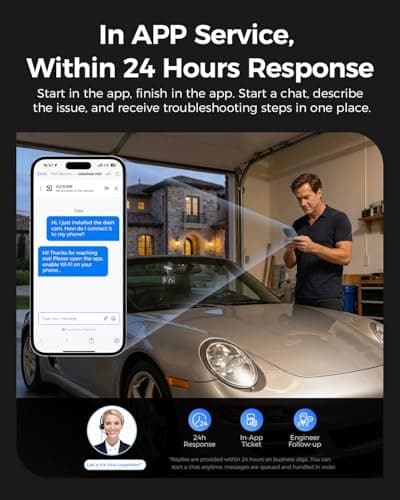 AZDOME M01 Max UHD 4K Dash Cam Front and Rear, Built-in Wi-Fi, Free 64GB Card, App Control, 4K+1080 Dash Camera for Car, Built-in ADAS, G-Sensor, IP68 Waterproof, 24H Parking Mode Dashcam 8