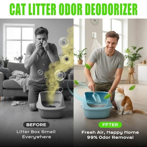 Cat Litter Deodorizer 99% Negative Ion Odor Eliminator, Plug In Filter-free Air Purifier for Pets, Bedroom, Office, Kitchen, Toilet, Wardrobe, Shoe, Garage, Quiet Portable Mini Air Cleaner 5