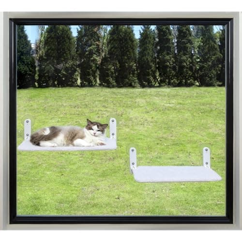 Zakkart Easy Fold Cat Window Perch - Cordless, Fold-Up, Zip Closure Embeded Machine Washable Bed Cover, Robust Metal Frame - Cat Hammock for Window for Large Cats and Kittens (White, Medium) 7