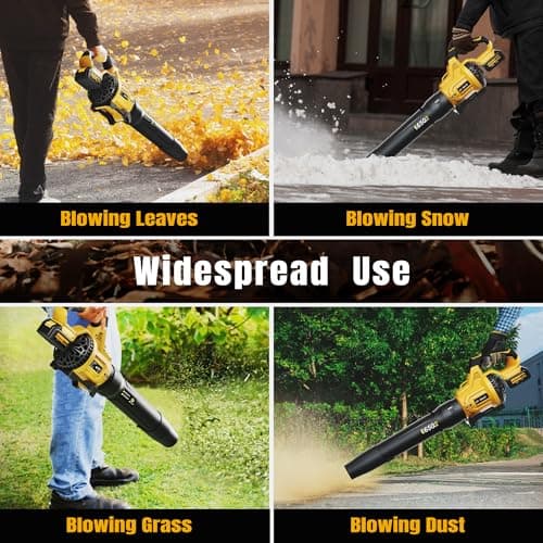 GEVEELIFE Leaf Blower Cordless, 650CFM & 3 Speed Levels, Electric Cordless Leaf Blower with 2 * 5.0Ah Battery Powered, Blowers for Lawn Care, Yard, Blowing Leaves, Dust, Snow 5