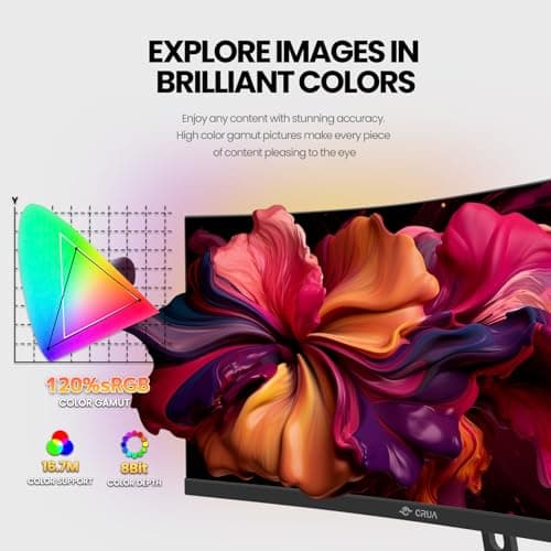 CRUA 30-inch 21:9 Ultrawide Curved Gaming Monitor, 100Hz WFHD 2560x1080 1500R VA Display, 120% sRGB, 3000:1 Contrast, FreeSync, HDMI/DP, Low Blue Light, Wall-Mounted/Tilt Adjustable 4