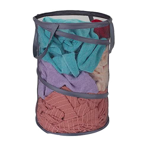 Household Essentials 2027-1 Pop-Up Collapsible Mesh Laundry Hamper | Charcoal 6