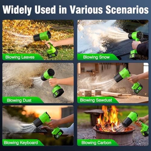 Leaf Blower Cordless, Handheld Leaf Blower with 2 X 4.0Ah Battery and Charger, 6 Speed Modes, Lightweight Blowers for Lawn Care, Patio, Yard, Dust,Blowing Leaves,Snow 6