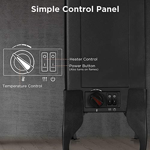 TURBRO Suburbs TS17 Compact Electric Fireplace Stove, 18” Freestanding Stove Heater with Realistic Flame - CSA Certified - Overheating Safety Protection - for Small Spaces - 1400W 5