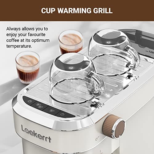 Espresso Machine, Expresso Coffee Machines for Home, 20 Bar Cafetera Espresso with Milk Frother Steam Wand, Compact Small Coffee Maker for Latte and Cappuccino (Pear White, Stainless Steel, Gift) 7