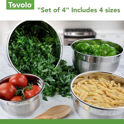 Tovolo Small Stainless Steel Mixing Bowl 1.5 Quart Metal Mixing Bowl with Rounded Lip for Easy Pour and Nesting Storage, Dishwasher Safe Quart Metal Bowl for Baking Mixing and Cooking Prep 7