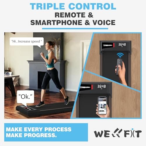 WELLFIT Walking Pad with 10% Incline,265 lbs Max Capacity,Quiet Standing Under Desk Walking Jogging Treadmills for Home,Works for APP/Voice Control/Remote Control 6