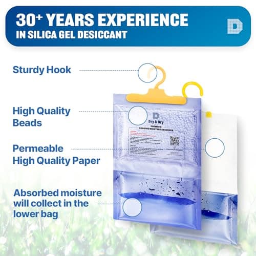 Dry & Dry 5 Packs [Net 7 Oz/Pack] Moisture Absorbers Dehumidifiers for Home Dehumidifier for Basement for Bedroom Small Dehumidifiers - Moisture Absorbers 6