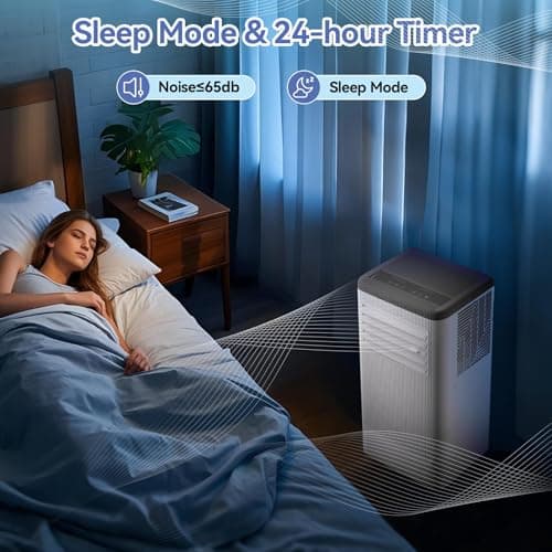 KOKEBREN 8000 BTU Portable Air Conditioner, Portable AC Unit with Cooling, Dehumidifier and Fan Functions, Cools Up to 420 Sq. Ft., Remote Control, LED Display Included, Gray Top 8