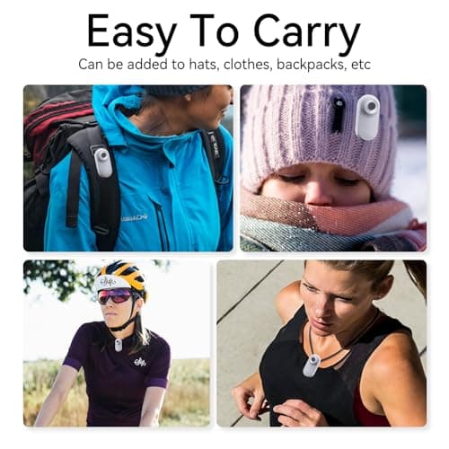 Mini Action Camera 1080P with 32GB Card Sports Camera Pocket Wearable Body Camera Helmet Camera vlogging Camera Multi-Function Accessory Mini Body Camera Pocket Camera (White) 5