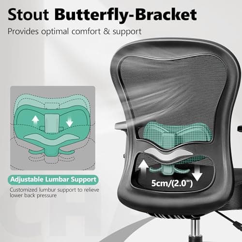 Primy Drafting Chair Ergonomic Tall Office Chair, High Back Breathable Mesh Desk Chair with Adjustable Footrest Ring Lumbar Support 2D Armrests, Executive Swivel Comfy Task Chair for Home Work Art 7