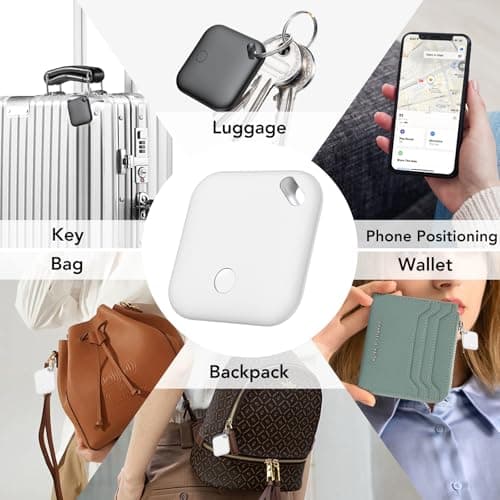 Air Tracker, Bluetooth Tracker Tag-2 Pack, Compatible with Apple Find My (iOS Only), Key, Luggage, Suitcase and Pet Item Finder, 90dB Beeping, IP67 Waterproof, Replaceable Battery, Worldwide Tracking 6