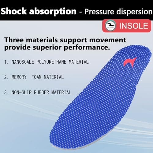 Shoe Insoles, Comfort Thin Lightweight Shock Absorption and Cushion Shoe Insole, Best Insoles for Men and Women for Everyday Use (Blue, XL:(Men10-11/Women11-12)) 7