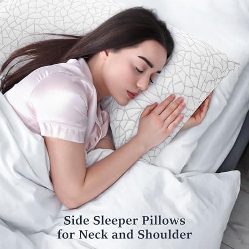 COZSINOOR Side Sleeper Pillows Queen Size Set of 2 for Sleeping - Crescent Adjustable Shredded Memory Foam Pillows 2 Pack, Cooling Bed Pillow for Back and Stomach Sleepers, Breathable Washable Cover 6
