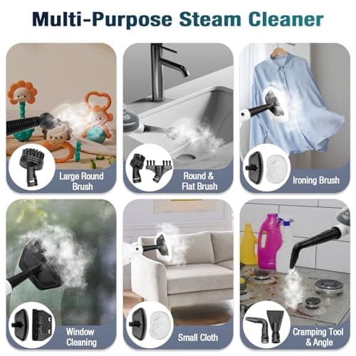 Steam Mop - 11-in-1 Steam Cleaner for Home with 15.2 OZ Water Tank & 23FT Power Cord, Detachable Steam Mops for Floor Cleaning MultiPurpose Steamer for Hardwood, Tile, Furniture with 11 Accessories 6