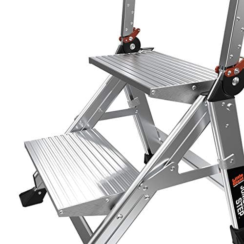 Little Giant Ladders, Jumbo Step, 2-Step, 2 foot, Step Stool, Aluminum, Type 1AA, 375 lbs weight rating, (11902), Silver 12