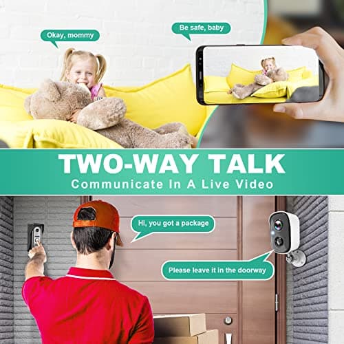 Wireless Cameras for Home/Outdoor Security, Battery Powered 2K HD WiFi Security Outdoor with Spotlight, AI Motion Detection, Siren, Color Night Vision, 2-Way Talk, SD/Cloud Storage 6
