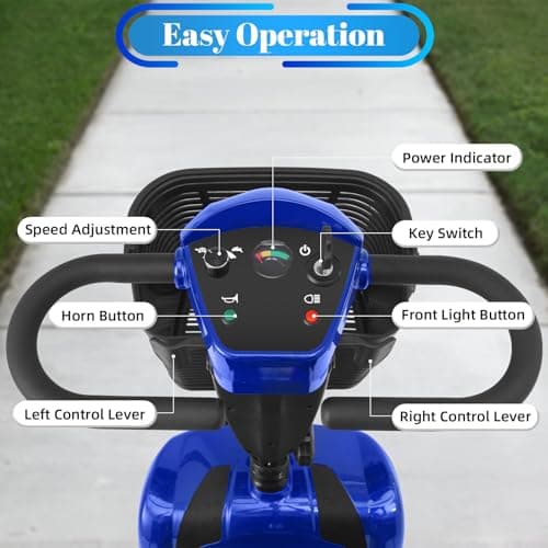 Ecomobi 4-Wheel Mobility Scooter for Adults & Seniors, 350W Electric Powered, 15-45 Mile Range with Removable Battery, 8/9" Tires, Rear Tail Lights, Baskets, Compact Mobility Scooter for Elderly 5