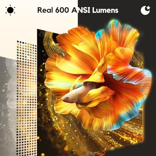 【Netflix Built-in & Native 1080P Projector】AKIYO Smart Projector with WiFi and Bluetooth, Auto Focus & Keystone Portable Outdoor Projector 4K Supported, Compatible with TV Stick Smartphone/HDMI/USB 5