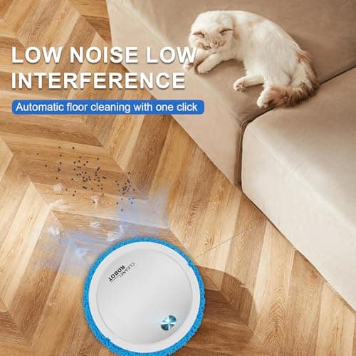 Robot Vacuum and Mop, Floor Mopping Machine, 4000PA Suction, Vacuum Robot mop Advanced Obstacle Avoidance, Aspiradora Robot Slim Design, Hard Floor（White） 7