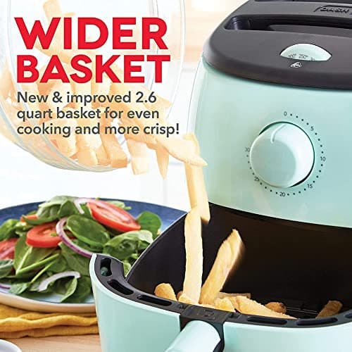 Dash Tasti-Crisp™ Air Fryer - AirCrisp® Technology - Compact Design with Adjustable Temperature Control - Nonstick Fry Basket & Auto Shut-Off Feature - 2.6 Quarts - Aqua 7