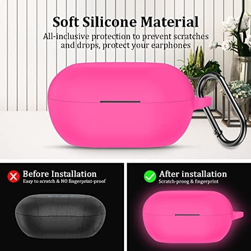 LEFXMOPHY Pink Case Replacement for Kurdene S8 Wireless Earbuds, Silicone Skin Carrying Protective Cover Glow in Dark (Not for S8 Pro) 6