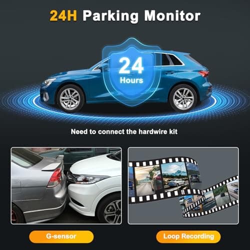 aquota Dash Cam Front- 1080P FHD Front Dash Camera for Cars with APP Free 32GB Card|Night Vision|Loop Recording|G-Sensor|WDR|24H Parking Monitor|Type C 7