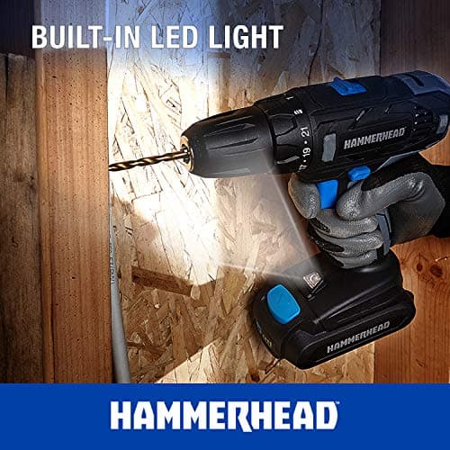 Hammerhead 20V 2-Speed Cordless Drill Driver Kit with 1.5Ah Battery and Charger - HCDD201 6