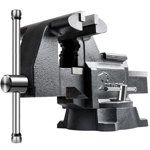 Forward CR60A 6.5 Inch Bench Vise Heavy Duty Vice with Anvil and 210 Degrees Swivel Base (6 1/2")