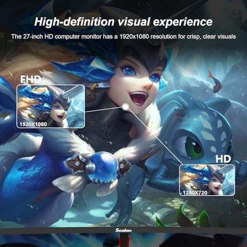 Sealan 27 inch Curved Gaming Monitor, FHD 1920x1080, 100Hz Refresh Rate, 1800R Curvature, HDR,99% sRGB,1800R,HDMI,Ultra-Thin Bezel, VESA Mountable, for Home Office/Gaming/Entertainment 2