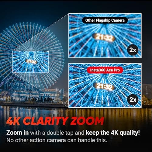 Insta360 Ace Pro - Waterproof Action Camera Co-Engineered with Leica, Flagship 1/1.3" Sensor and AI Noise Reduction for Unbeatable Image Quality, 4K120fps, 2.4" Flip Screen & Advanced AI Features 6