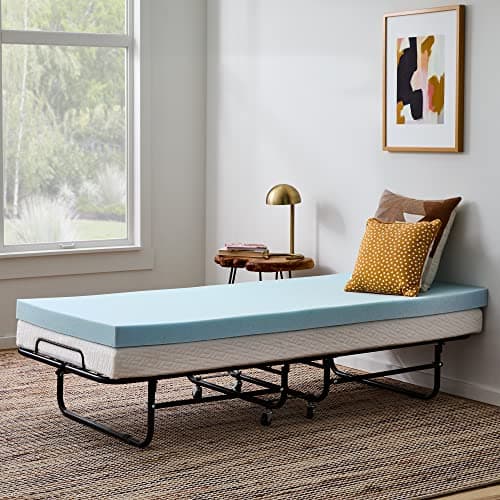 Linenspa Memory Foam Mattress Topper, Small Twin Size - 3 Inch Gel Infused Memory Foam - Plush Feel - Cooling and Pressure Relieving - CertiPUR Certified