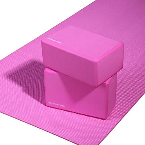 Fitvids Set of 2 High Density Yoga Blocks, 9"x6"x4" Each, Pair (Pink) 6