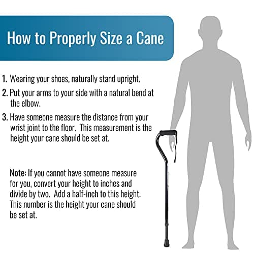 DMI Walking Cane and Walking Stick for Adult Men and Women, FSA Eligible, Lightweight and Adjustable from 30-39 Inches, Supports up to 250 Pounds with Ergonomic Hand Grip and Wrist Strap, Black 6