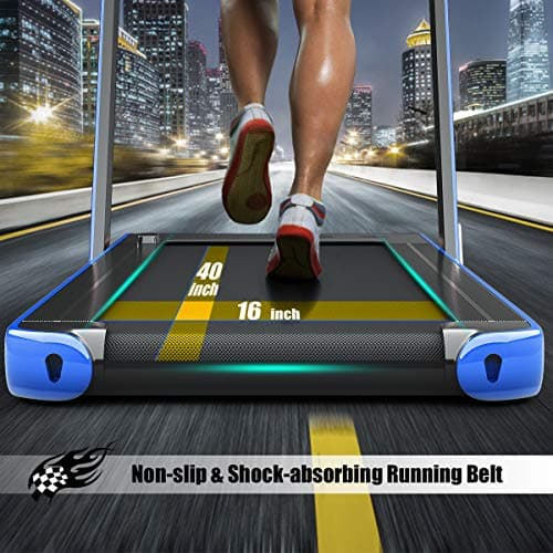 Goplus 2 in 1 Folding Treadmill with Dual Display, 2.25HP Superfit Under Desk Electric Pad Treadmill, Installation-Free, Blue Tooth Speaker, APP Control, Remote Control, Walking Jogging for Home 6