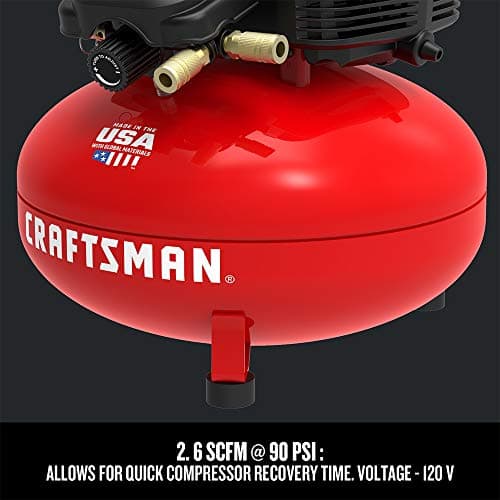 CRAFTSMAN Air Compressor, 6 Gallon, Pancake, Oil-Free with 13 Piece Accessory Kit (CMEC6150K) 5