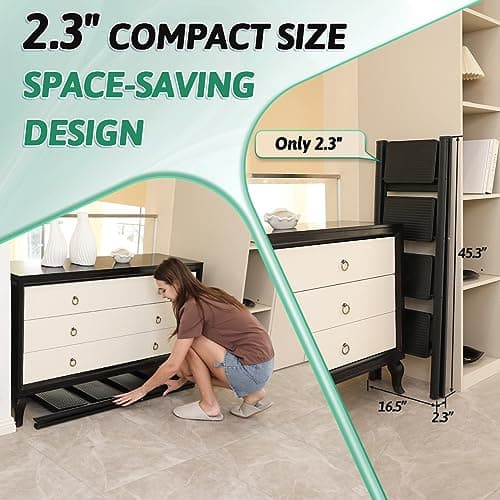 4-Step Folding Ladder, Heavy Duty Ladders for Home & Kitchen, Folding Ladder Easy to Store, Tall Ladder for Adults, Anti-Slip & Space-Saving Step Ladder, 330 Lbs Capacity 6