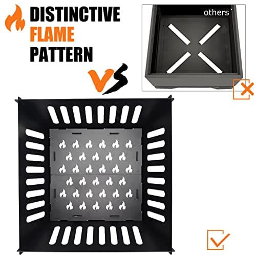 Fire Pits for Outside 17 Inch Collapsible Portable Plug Fire Pit for Camping Travel Picnic Bonfire Backyard Patio Garden Bon Fire Foldable Firepits for Outdoor Wood Burning with Storage Bag 7